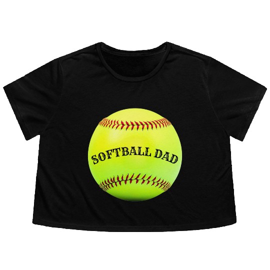Softball Dad Flowy Cropped Tees
