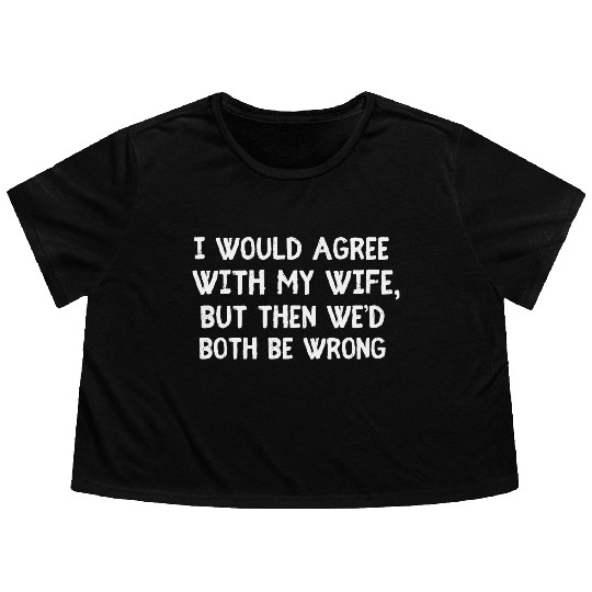 Funny Husband Wife Flowy Cropped Tees