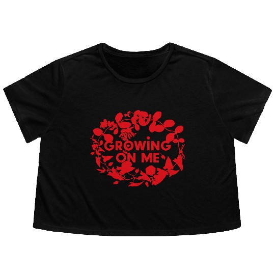Botanical Growth Statement Design Flowy Cropped Tees