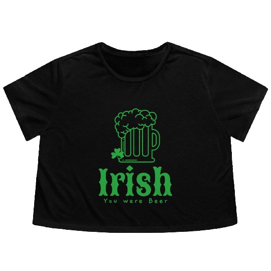 St Patrick' day Irish Beer Flowy Cropped Tees