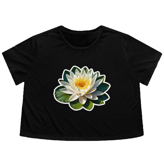 A beautiful Water Lily Flowy Cropped Tees