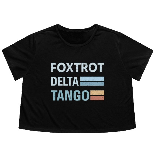 foxtrot delta tango Flowy Cropped Tees