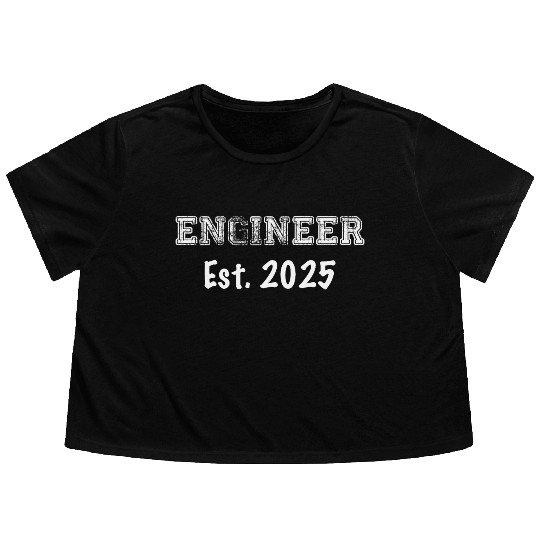 Engineer Graduation - Engineer Established 2025 Flowy Cropped Tees
