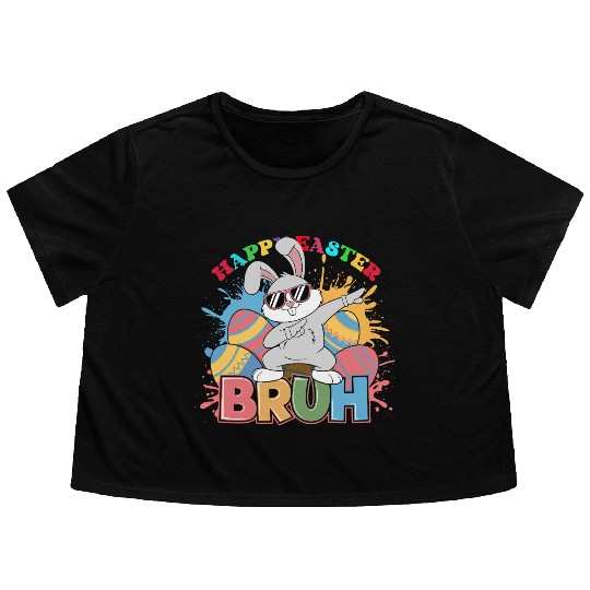 happy easter bruh Flowy Cropped Tees