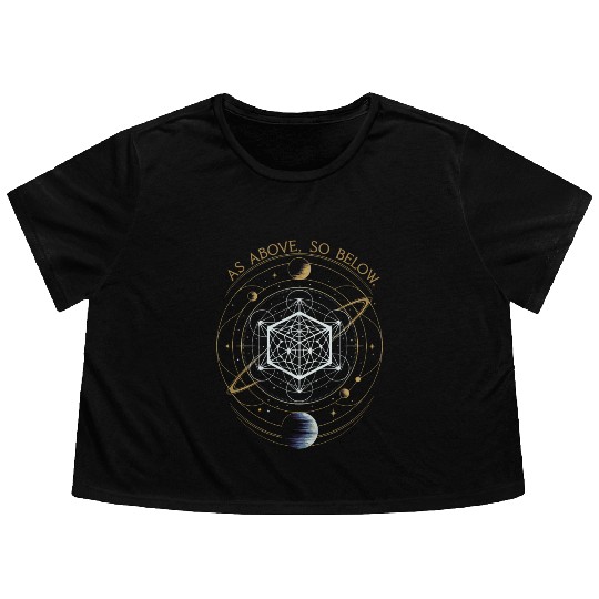 As Above, So Below - Sacred Geometry Flowy Cropped Tees