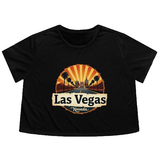 Las Vegas Souvenir and Travel Gift Idea Flowy Cropped Tees