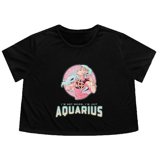 im not weird just aquarius Flowy Cropped Tees