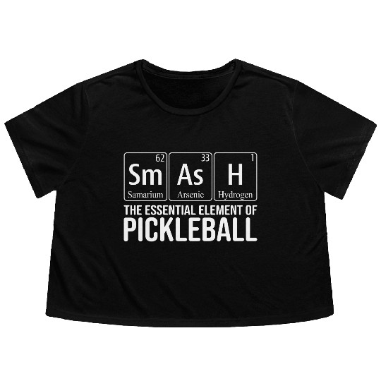 Funny periodic table of the element Pickleball Flowy Cropped Tees