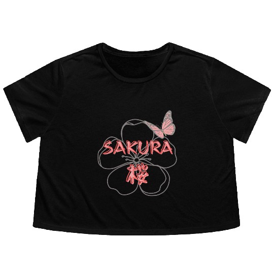 SAKURA - Cherry Blossom Flowy Cropped Tees