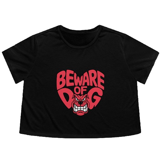 Beware of DOG Flowy Cropped Tees