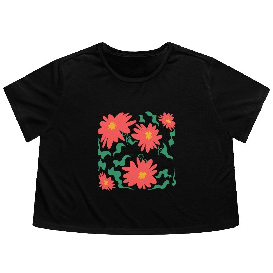 Boho Summer Flower Nature Lover Floral Wildflower Flowy Cropped Tees