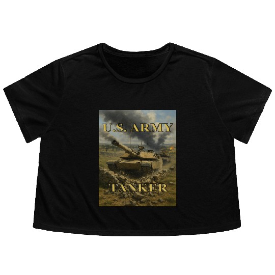 US Army Tanker Flowy Cropped Tees