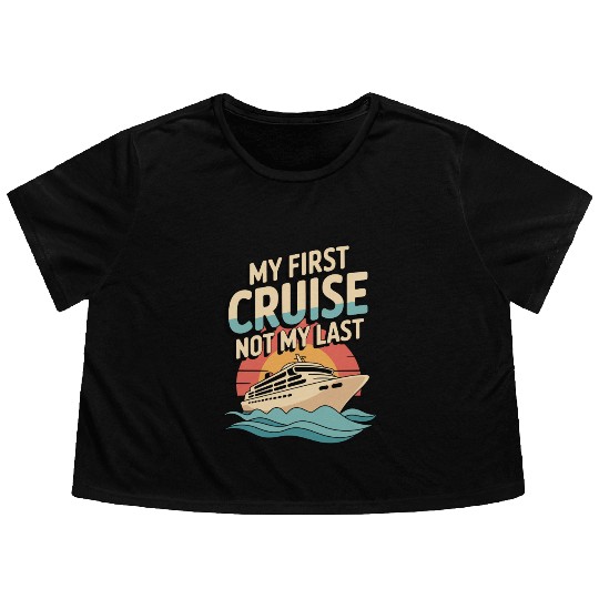 Cruise Rookie Ocean Adventure First Voyage Flowy Cropped Tees