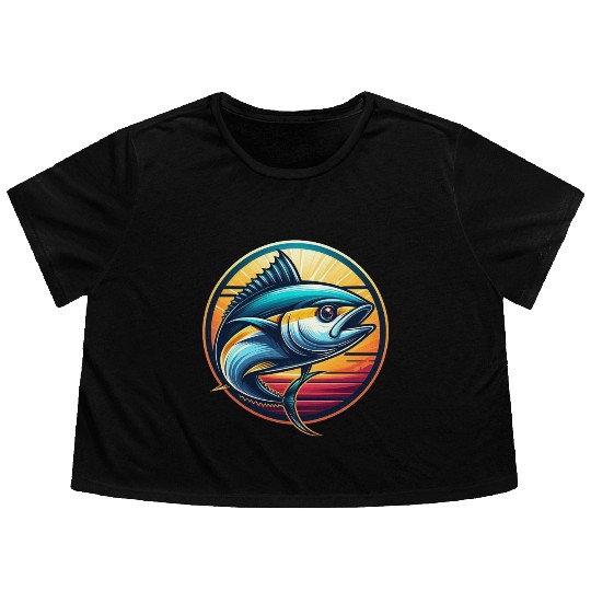 Yellowfin Tuna – Ocean Wanderer Flowy Cropped Tees