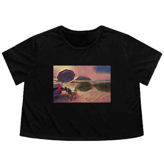 Morro Beach Picnic Flowy Cropped Tees
