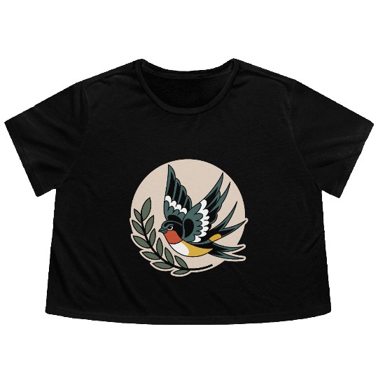 Angry Bird Flowy Cropped Tees