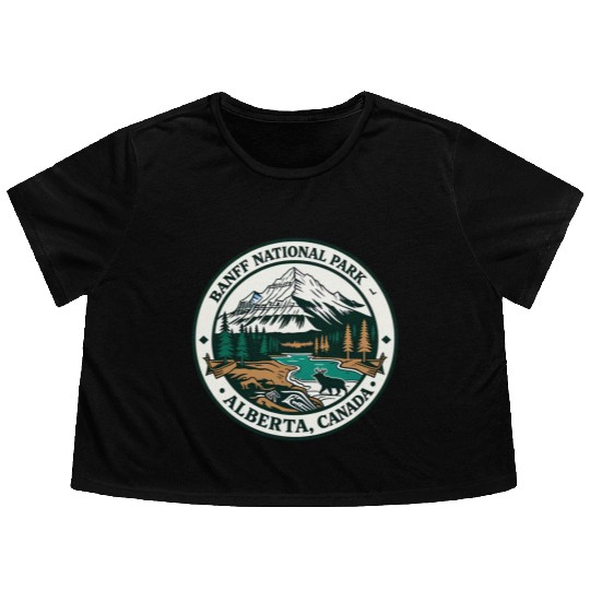 Banff National Park Alberta Canada Flowy Cropped Tees
