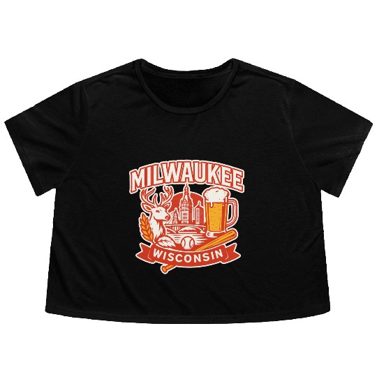 Milwaukee Wisconsin Flowy Cropped Tees