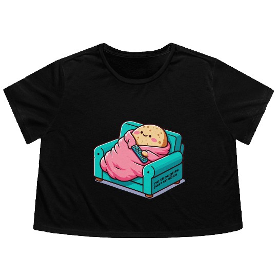 no thoughts just snacks Flowy Cropped Tees