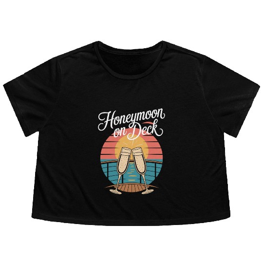 Romantic Cruise Ocean Love Sunset Sail Couples Flowy Cropped Tees
