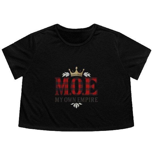“M.O.E. – My Own Empire (Plaid Throne Edition)” Flowy Cropped Tees