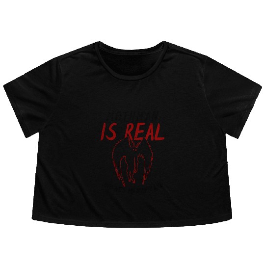 Mothman Is My Boyfriend For Cryptid Lover Flowy Cropped Tees