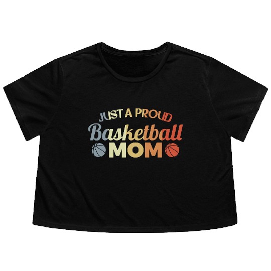 Funny Basketball Mom Flowy Cropped Tees