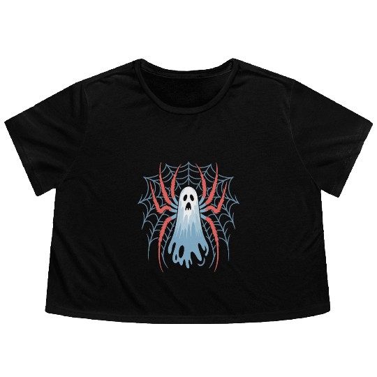 Ghost Spider Scream Flowy Cropped Tees