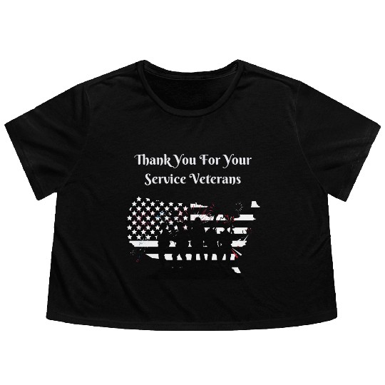Thank You For Your Service Veterans day US Army Flowy Cropped Tees