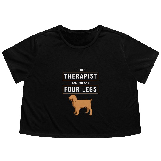 Therapy Dog Therapist Doggie School Flowy Cropped Tees