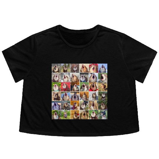 Bark Collage Flowy Cropped Tees