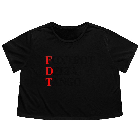 Foxtrot Delta Tango Flowy Cropped Tees