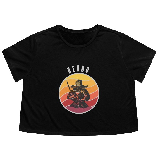 Retro Kendo Samurai Style Flowy Cropped Tees