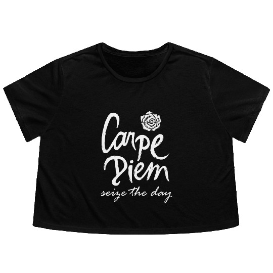 Carpe Diem Seize the Day Oversized Flowy Cropped Tees