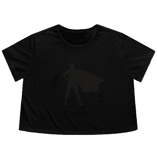 Superhero Dad Silhouette | Father's Day Hero Flowy Cropped Tees
