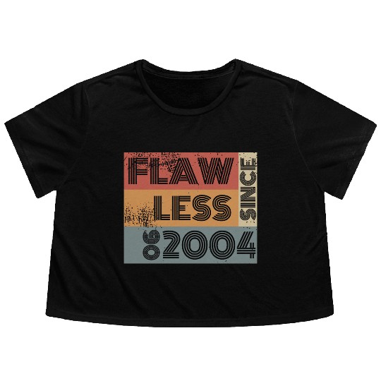 21st birthday Flawless since 06/2004 Flowy Cropped Tees