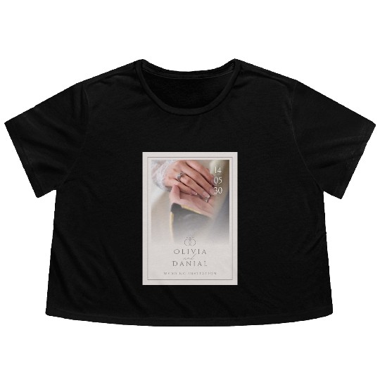 Light Pink Elegant and Minimal Wedding Invitati Flowy Cropped Tees