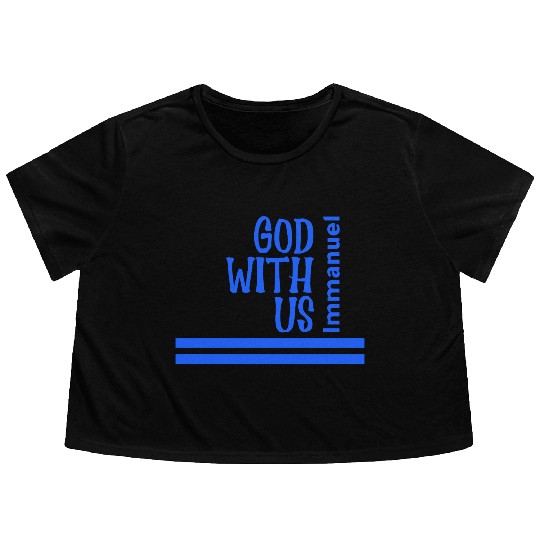God with us Flowy Cropped Tees