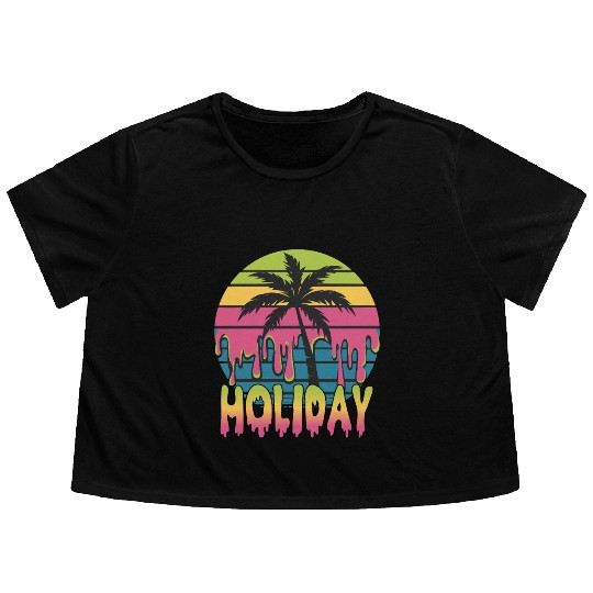 Vibrant Tropical Holiday Vibes With Sunset and Flowy Cropped Tees