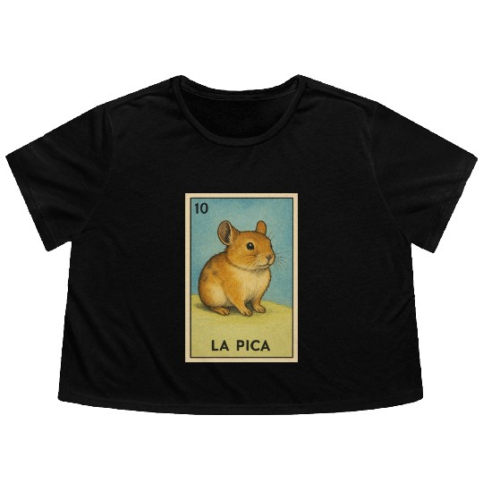 LA PICA - THE ROCK RABBIT - LA LOTERÍA Flowy Cropped Tees