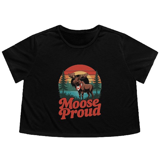 Proud Moose Canadian Style Flowy Cropped Tees