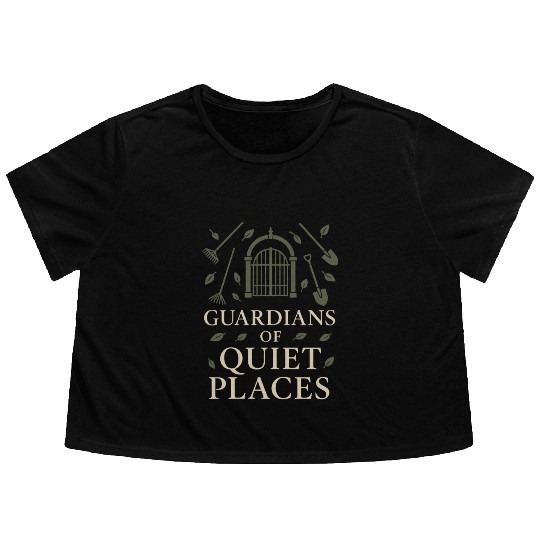 Cemetery Worker Groundskeeper Graveyard Memorial Flowy Cropped Tees