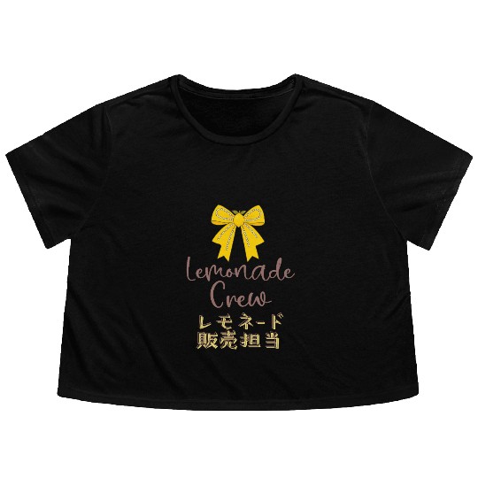 Lemonade Crew Yellow Bow Flowy Cropped Tees