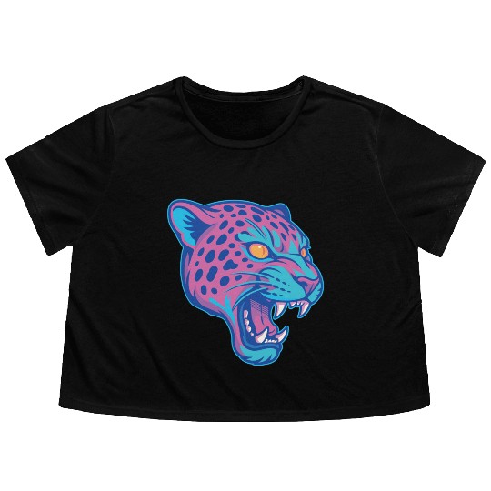 Jaguar pastel Flowy Cropped Tees