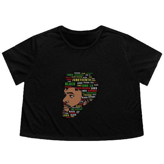 Juneteenth Black History Flowy Cropped Tees