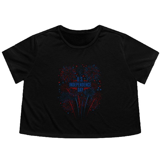 US independance day fireworks Flowy Cropped Tees