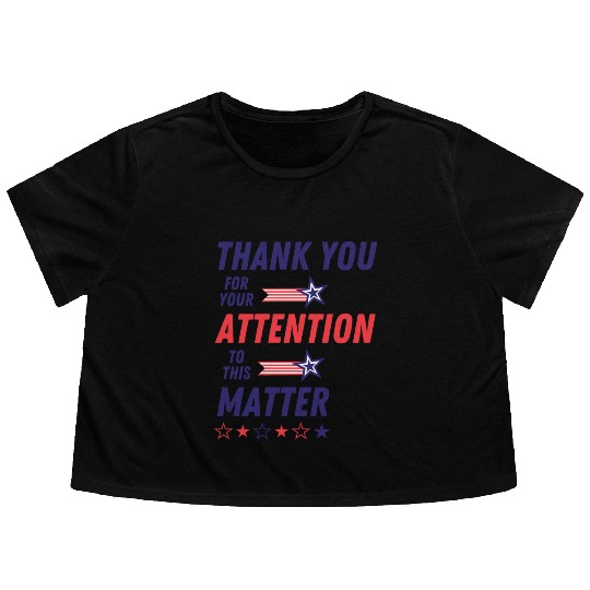 Patriotic Thank You Message Design Flowy Cropped Tees