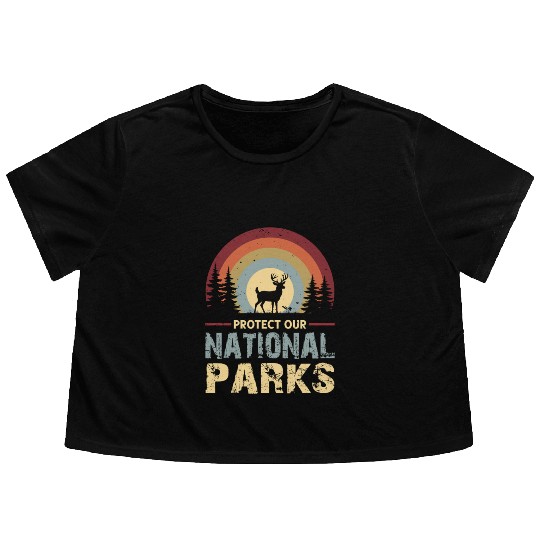 Protect our national parks Flowy Cropped Tees