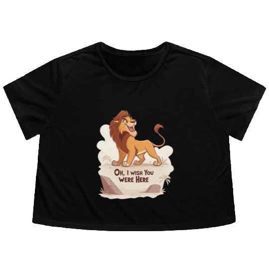 Lonely Lion Longing Flowy Cropped Tees