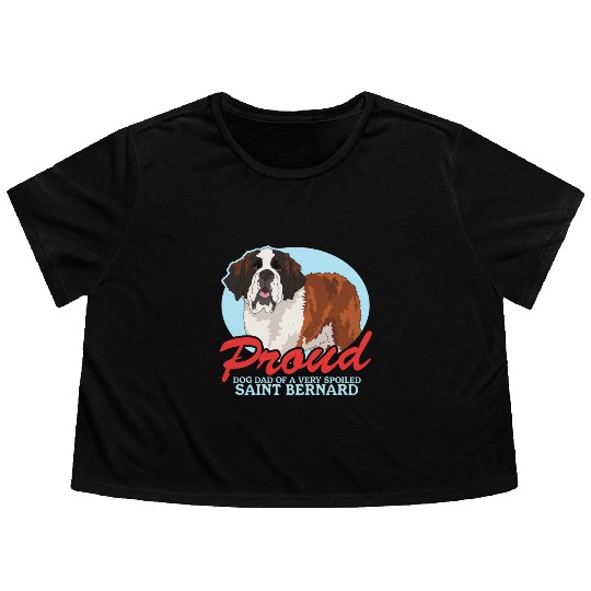 Saint Bernard Dog Dad St. Bernhard Flowy Cropped Tees